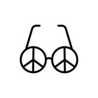 lunettes, paix vecteur icône