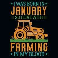 je a été née dans donc je vivre avec agriculture T-shirt conception vecteur