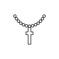 croix, collier, christianisme vecteur icône