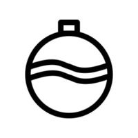 icône de contour de boule de Noël. élément de vecteur noir et blanc de l'ensemble, dédié à la célébration de Noël et du nouvel an.