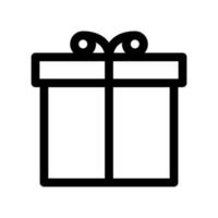icône de contour de cadeau de Noël. élément de vecteur noir et blanc de l'ensemble, dédié à la célébration de Noël et du nouvel an.