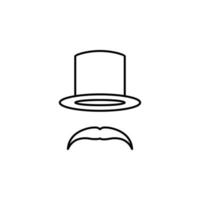 chapeau, la magie moustache vecteur icône