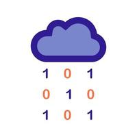 icône de contour de pluie de nuages et de données. élément vectoriel de l'ensemble, dédié au big data et à l'apprentissage automatique.