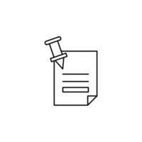 document, lettre, épinglé vecteur icône