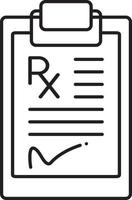 icône de la ligne pour la prescription vecteur