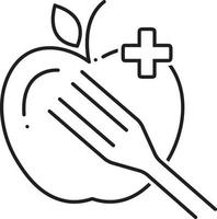 icône de la ligne pour les aliments diététiques vecteur