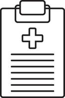 icône de ligne pour rapport médical vecteur