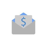 enveloppe, bancaire, e-mail, un salaire deux Couleur bleu et gris vecteur icône