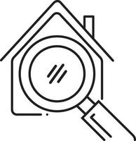 icône de ligne pour la recherche immobilière vecteur