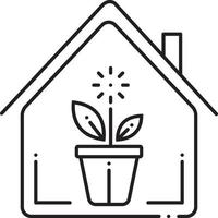 icône de la ligne pour les plantes d'intérieur vecteur
