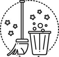 icône de la ligne pour le service de nettoyage vecteur