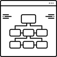 icône de ligne pour l & # 39; architecture de l & # 39; information vecteur