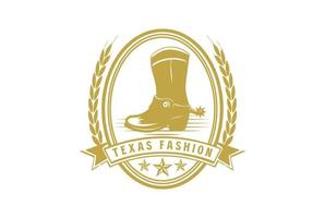 ancien rétro cow-boy Texas bottes des chaussures pour messieurs masculin mode logo vecteur