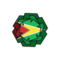 Guyane drapeau icône, illustration de nationale drapeau conception avec élégance concept, parfait pour indépendance conception vecteur