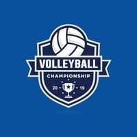 vecteur de conception de logo de championnat de volley-ball