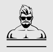 Beau homme illustration logo vecteur