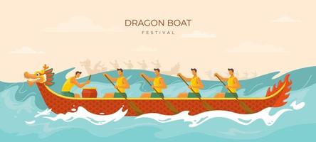 concept de festival de bateau dragon vecteur