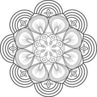 vecteur dessin pour coloration livre. géométrique floral modèle. contour dessin sur une blanc Contexte. mandala.