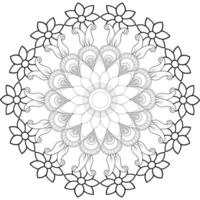 vecteur dessin pour coloration livre. géométrique floral modèle. contour dessin sur une blanc Contexte. mandala.