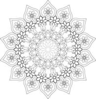 vecteur dessin pour coloration livre. géométrique floral modèle. contour dessin sur une blanc Contexte. mandala.
