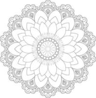 vecteur dessin pour coloration livre. géométrique floral modèle. contour dessin sur une blanc Contexte. mandala.