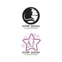 muslimah hijab logo modèle vector illustration design set