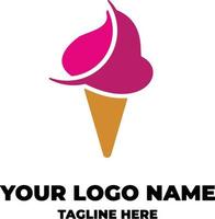 la glace crème logo illustration Facile icône pour vecteur modèle nourriture et boisson étiquette