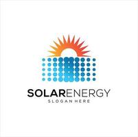 vecteur de conceptions de logo d'énergie solaire, logo d'énergie solaire