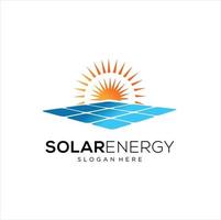 vecteur de conceptions de logo d'énergie solaire, logo d'énergie solaire