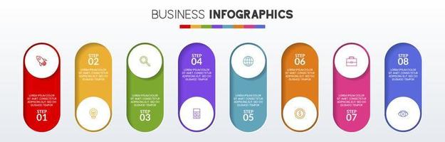 infographie conception modèle et Icônes avec 8 les options ou 8 pas vecteur