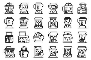 presse-agrumes Icônes ensemble contour vecteur. nourriture santé vecteur