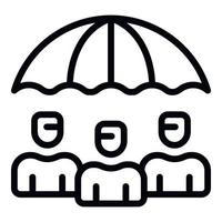 parapluie gens protection icône contour vecteur. médicament groupe vecteur