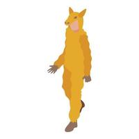 Renard Halloween animal costume icône isométrique vecteur. mignonne fête vecteur
