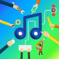 illustration de musique de marketing numérique vecteur