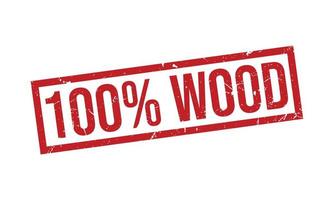 100 pour cent bois caoutchouc timbre vecteur