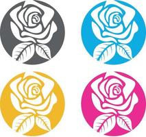 silhouette de une Rose utilisé pour logotype conception vecteur