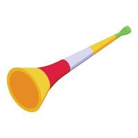 klaxon vuvuzela icône isométrique vecteur. football ventilateur vecteur