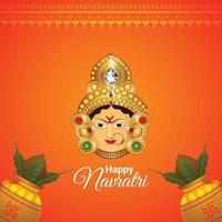 Shubh navratri carte de voeux de célébration du festival indien avec illustration de la déesse Durga vecteur