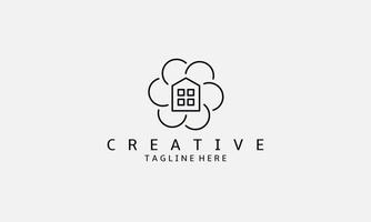 logo conception modèle. maison et fleurs logo. Accueil fleur logo conception. vecteur illustration de fleur icône lequel est parfait pour votre affaires logo.