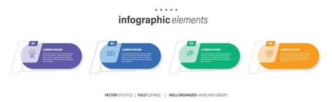 concept de 4 successif pas de progressive affaires développement. Facile infographie conception modèle. abstrait vecteur illustration.