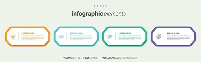 affaires infographie modèle conception avec Nombres 4 les options ou pas. vecteur