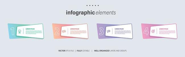 modèle d'infographie d'entreprise de présentation avec 4 options. illustration vectorielle. vecteur