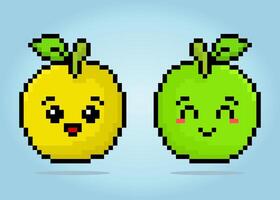 8 bit pixel goyave. fruit pixels pour Jeu les atouts dans vecteur illustrations.