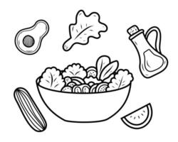 salade vecteur illustration avec griffonnage dessin style sur isolé Contexte