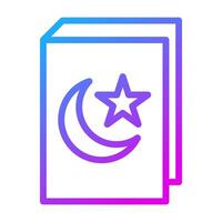 coran icône pente violet Couleur Ramadan symbole parfait. vecteur