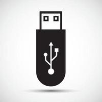 Signe de symbole d'icône de lecteur flash USB isoler sur fond blanc, illustration vectorielle eps.10 vecteur