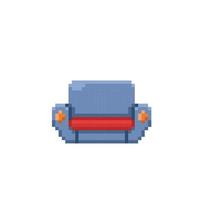bleu canapé dans pixel art style vecteur
