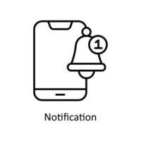 notification vecteur contour Icônes. Facile Stock illustration Stock