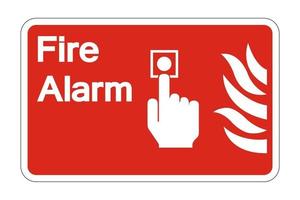 signe de symbole de contrôle d'alarme incendie sur fond blanc, illustration vectorielle