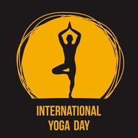 21 juin international yoga jour, femme dans yoga corps posture. vecteur